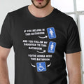 IF YOU BELONG IN THIS BATHROOM T Shirt.. Cotton Menswear Top Tshirt Hoodie, Sweatshirt | GrindPrints.com