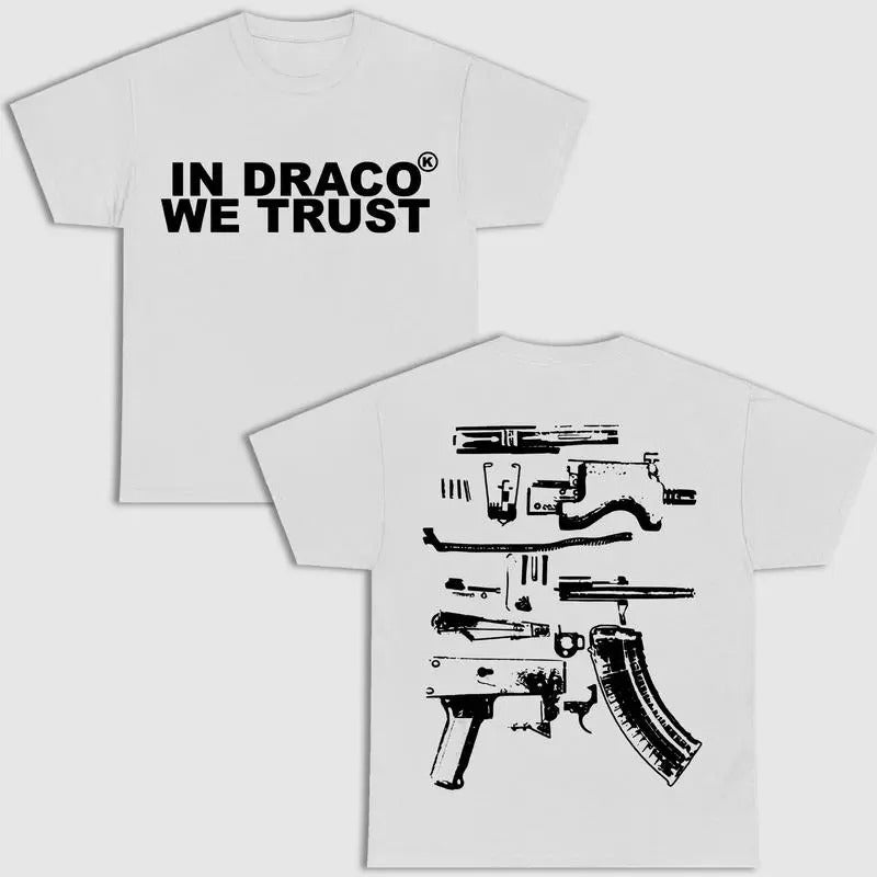 IN DRACO WE TRUST Letter print 2 Sides T-Shirt Hoodie, Sweatshirt | GrindPrints.com