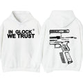 IN GLOCK WE TRUST Double side Hoodie,Design Black- White, SweatShirt For Men, GIft For Men,Full color, Menswear Sweater...