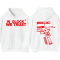 IN GLOCK WE TRUST Double side Hoodie,Design RED, SweatShirt For Men, GIft For Men,Full color, Menswear Sweater T-Shirts