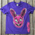 Ice Cream Rabbit  Hand printed  Limited Edition Woodcut T Shirt Menswear Cotton Top Graphics Long Sheer Tee Handmade Soft...
