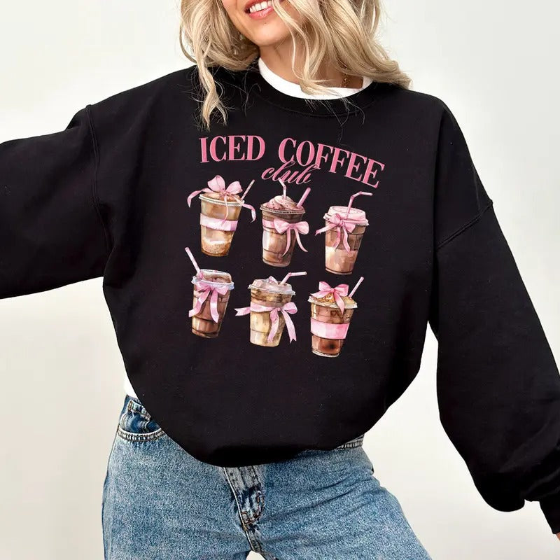 Iced Coffee Club Iced Coffee Coffee Summertime Coffee Lover Shirt Coffee Lover Summer Coffee T-Shirts, Hoodie, Sweatshirt