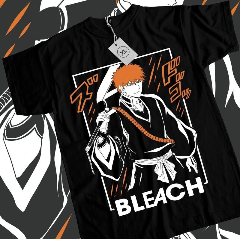 Ichigo Kurosaki T-Shirt S-4XL Bleach Anime Strip Horror Shonen Jump Shirt Tee Tshirt S-4XL Hoodie, Sweatshirt