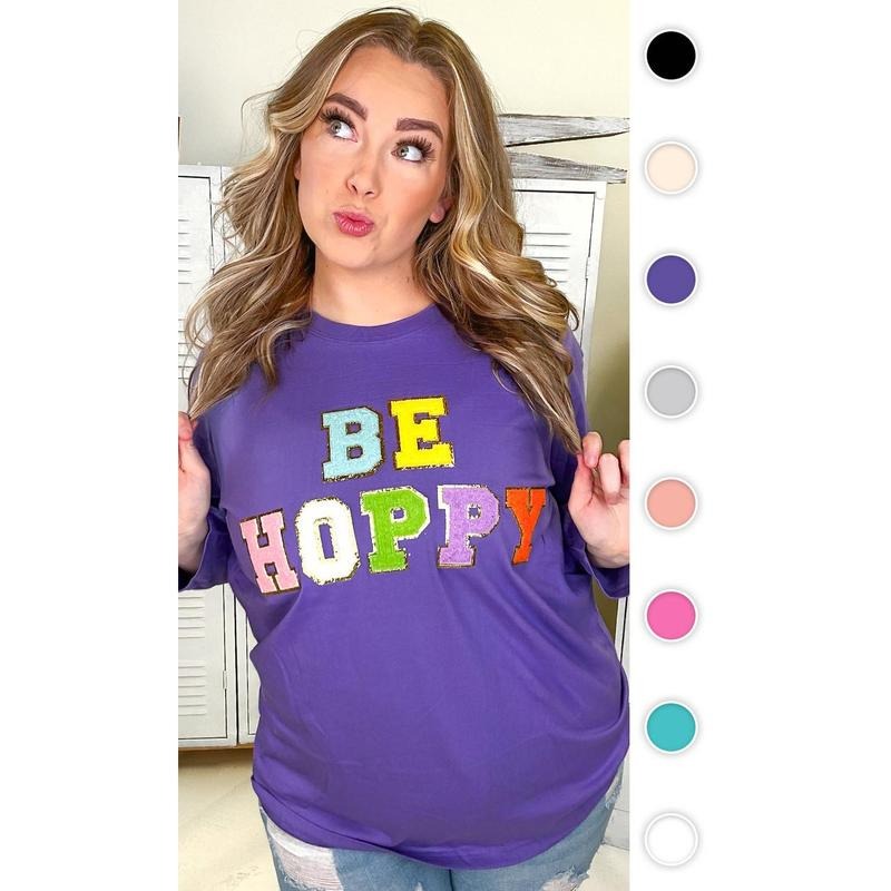 Ideal Chenille Be Hoppy Easter Adult Long Sleeve Shirt Hoodie, Sweatshirt | GrindPrints.com