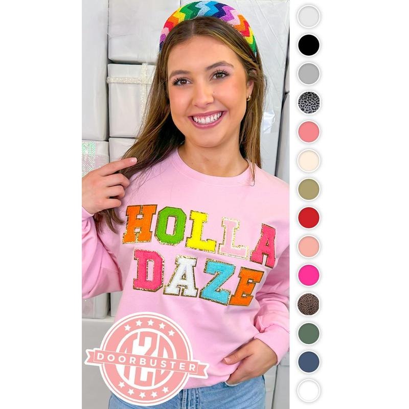 Ideal Chenille Holla Daze Sweatshirt T-Shirts, Hoodie | GrindPrints.com