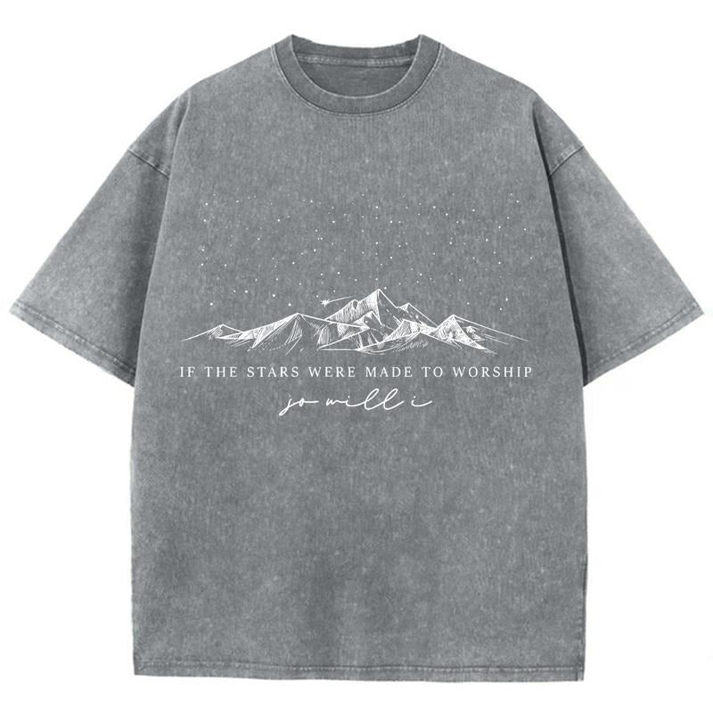 If The Stars Were Made To Worship Unisex Washed T-Shirt, Christian t shirts, Christian Jesus  t shirts, Vintage 90s...