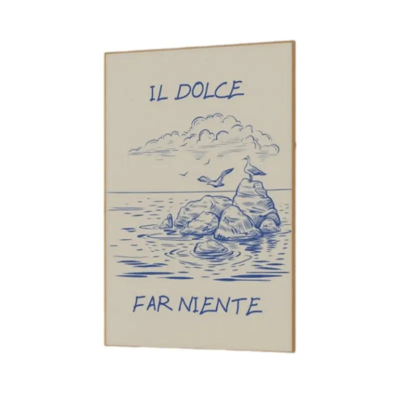 Il Dolce Far Niente Print, Italian Quote Print, Italy Decor, Vintage Coastal Art, Print Italy Print, Poster Prints No...