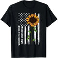 World Full Roses Be Sunflower American Flag Made USA T-Shirts, Hoodie, Sweatshirt