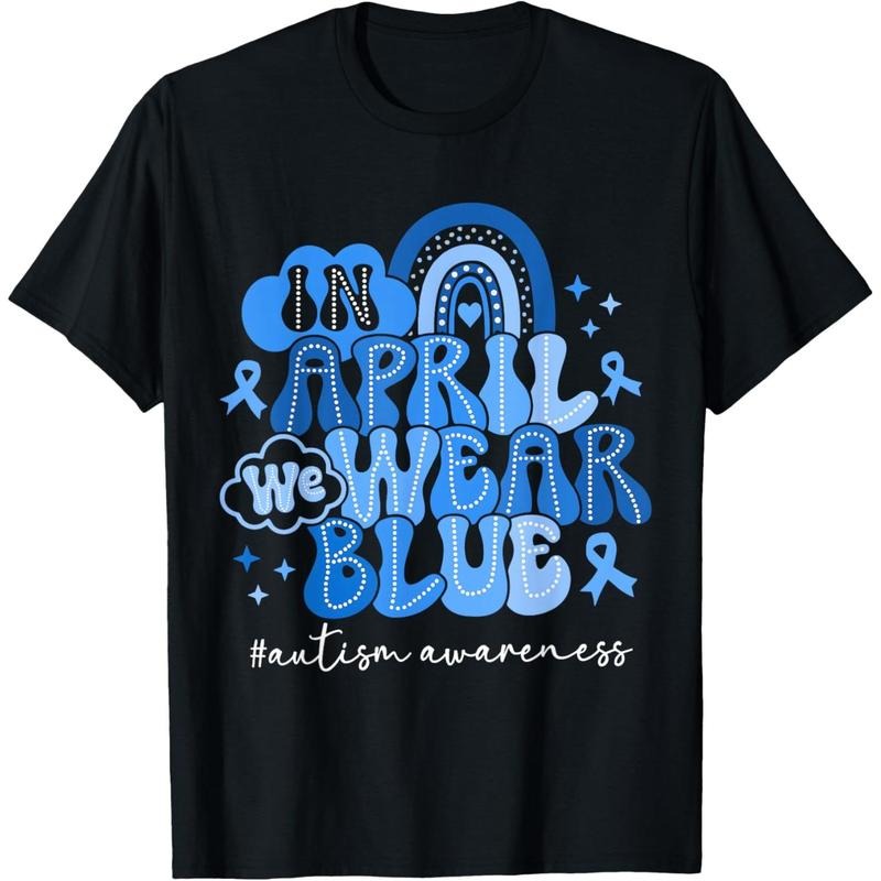 In April We Wear Blue Autism Awareness Men Women  Autism T-Shirtstyle{n002}2 T-Shirts, Hoodie, Sweatshirt | GrindPrints.com