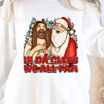 Da Clerb We All Fam Religious Long Sleeve Casual Printed T-Shirts, Hoodie, Sweatshirt