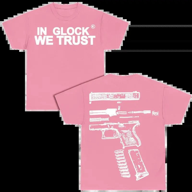 In Glock We Trust 2 sides T-shirt, Design Full Color, T-shirt For Men And Women,Full color, Unisex Top, Men's Tshirt,...