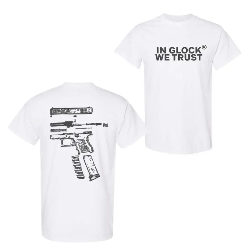 In Glock We Trust Double Sided Shirt, Vintage Shirt For Women For Men Hoodie, Sweatshirt | GrindPrints.com