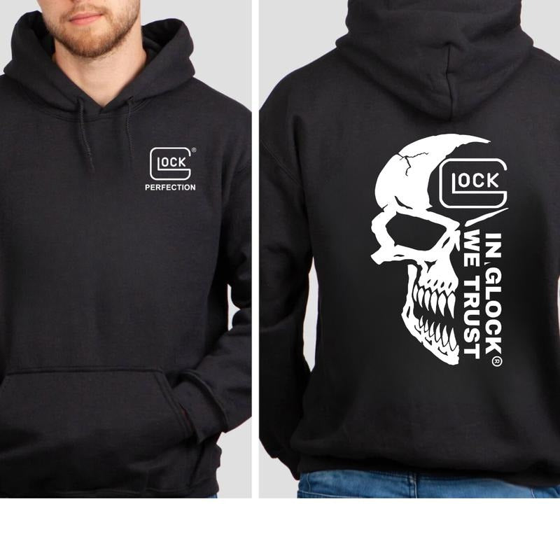 In Glock We Trust Skull Shirt, Tactical Gear for Gun Lovers Unisex Shirt Hoodie, Sweatshirt | GrindPrints.com