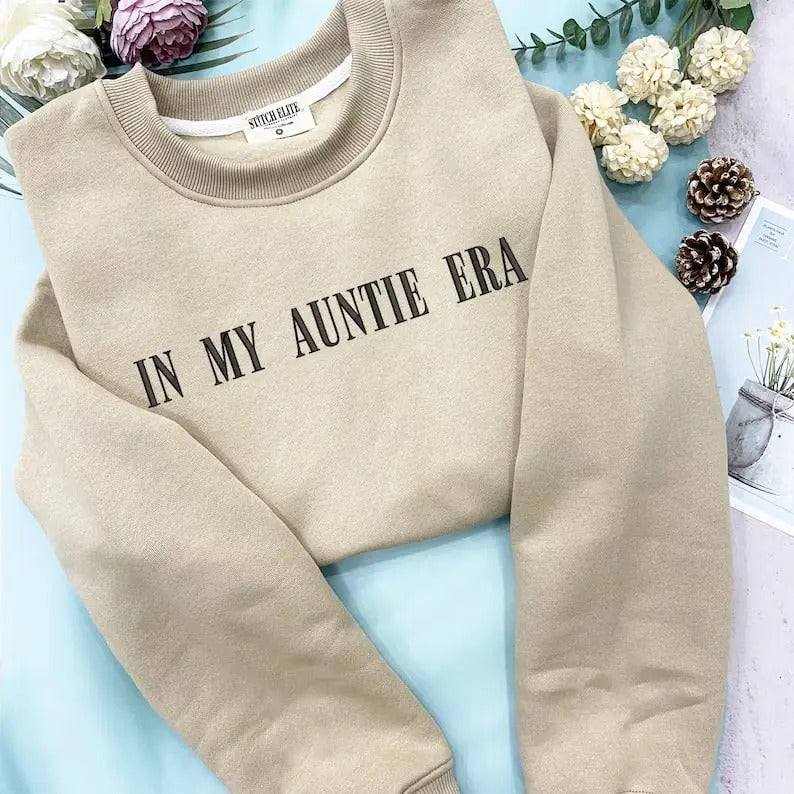 In My Auntie Era Sweatshirt, Auntie Shirt, Aunt Shirt, Auntie Sweatshirt, Auntie Crewneck Sweatshirt Hoodie | GrindPrints.com