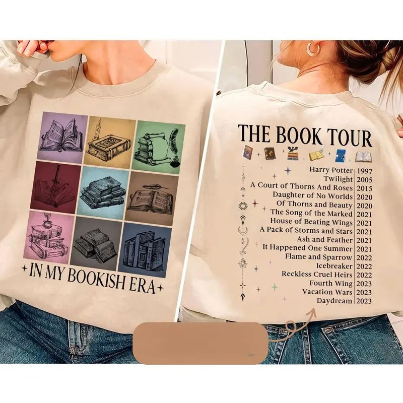In My Bookish Era Shirt, Favorite Books Sweatshirt, Book Tour Shirt, Christmas Gift for Book Lover Hoodie | GrindPrints.com