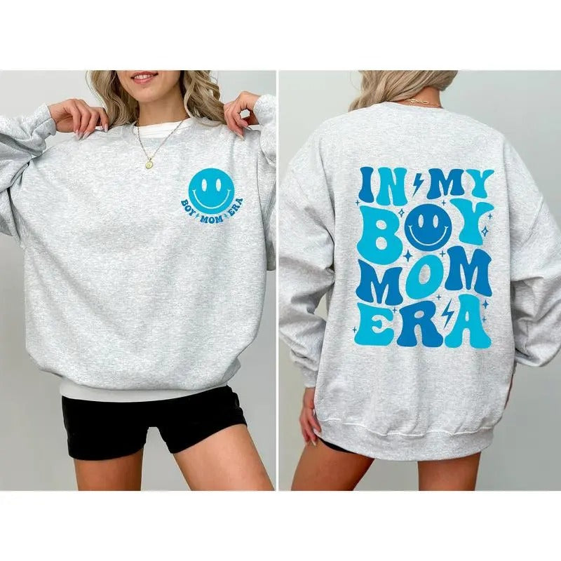 In My Boy Mom Era, Mama, Gift, Mother Sweatshirt, Mental Health, Funny, Aesthetic Sweatshirt,  Gift for Girl Cotton...
