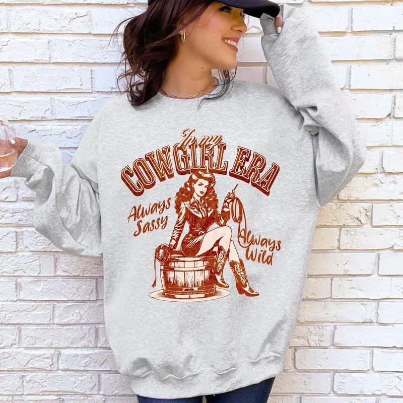 In My Cowgirl Era, Sassy, Western, Country Sweatshirt, Crew Neck, Women's, Crewneck T-Shirts, Hoodie | GrindPrints.com