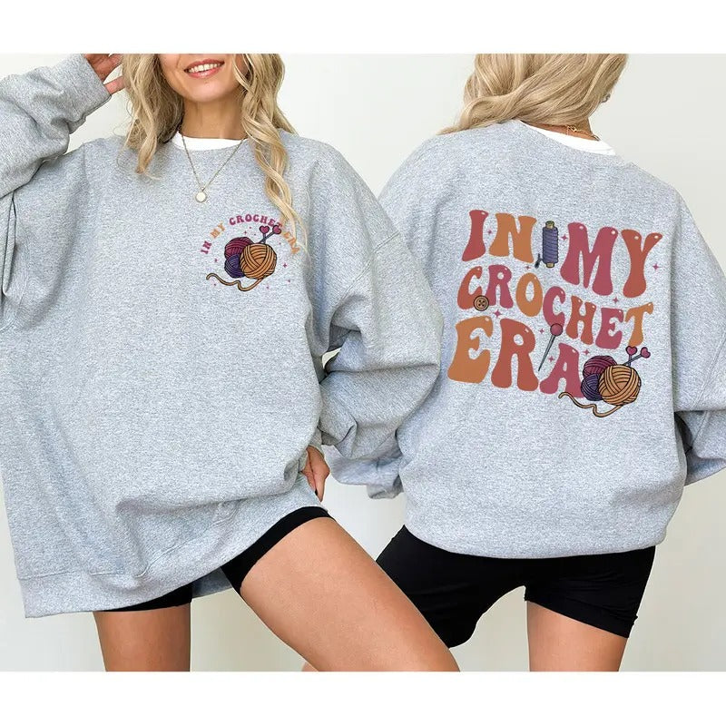 In My Crochet Era Shirt, Crochet Lover Shirt, Knitting Shirt, Crafter Mom Shirt for Women, Funny Crochet Crewneck, Gift...