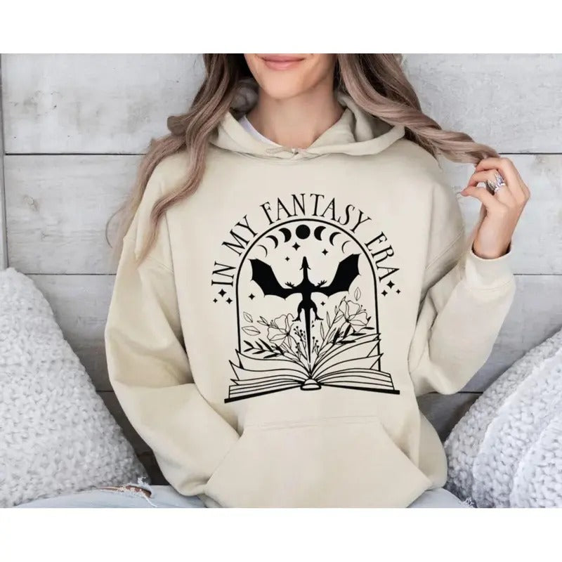 In My Fantasy Era Shirt, Fourth Wings Inspired Tshirt, Fantasy Reader, Bookish Gifts, Dragon Hoodie, Book Lover...