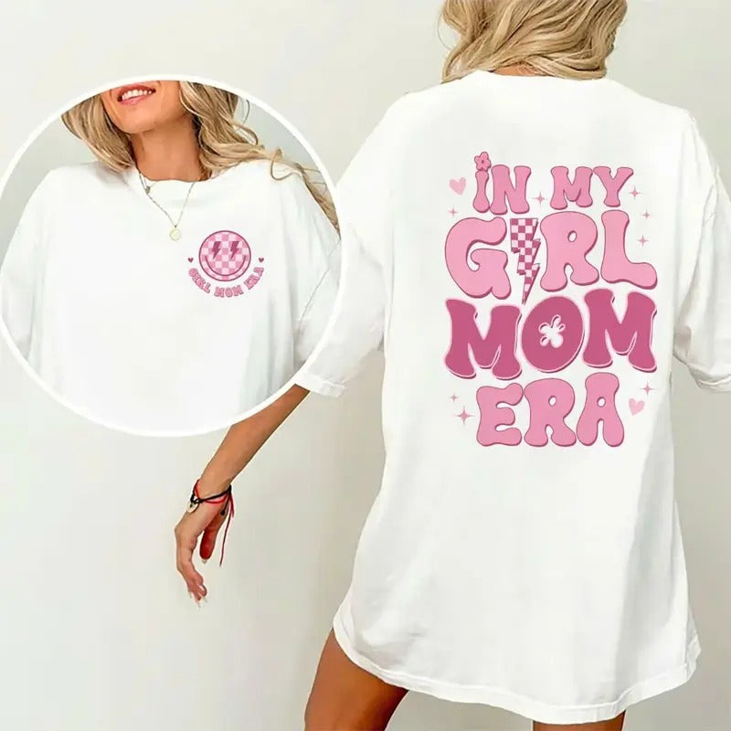 In My Girl Mama Era Shirt, Gifts For Mom, Comfy Fabric T-shirts For Daily Wear, Mom Cotton Casual Tee, Girl Mama Outfits,...