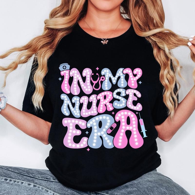 In My Nurse Era T-Shirt, Nurse Life Shirt, Retro Nurse T-Shirt, ICU Shirt Hoodie, Sweatshirt | GrindPrints.com