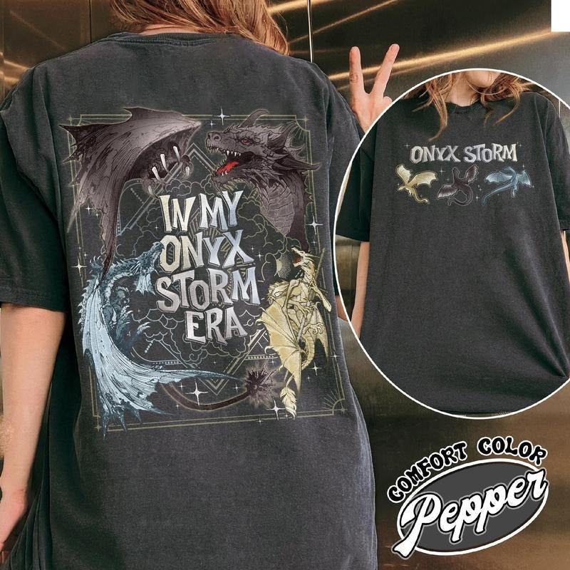 In My Onyx Storm Era Shirt, Basgiath War College Shirt, Fourth Wing Shirt, Dragon Rider Shirt, Bookish Dragon Bookworm...