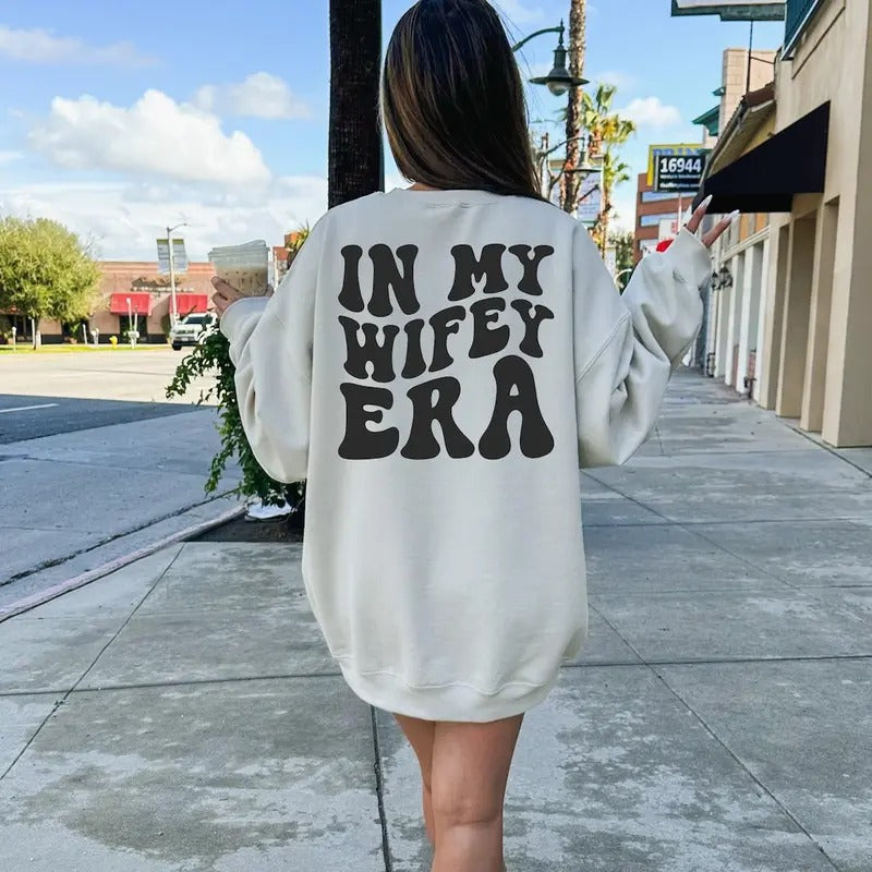 In My Wifey Era, Ideal Gift for Bride Polyester Womenswear T-Shirts, Hoodie, Sweatshirt | GrindPrints.com