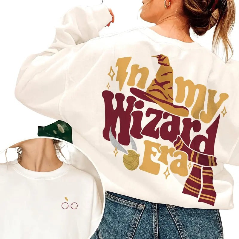 In My Wizard Era Sweatshirt, Wizard School Shirt, Wizarding World Shirt, Funny Potter Shirt Comfortable Elegance Casual...