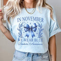 In November We Wear Blue T-shirt, Diabetes Awareness Shirt, Sugar-Free Month Shirt, Diabetes Support Squad Tee, Blue...