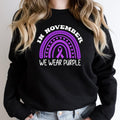 In November We Wear Purple Sweatshirt, Prematurity Awareness Hoodie, Preemie Warrior Mom Sweater, Purple Ribbon Rainbow...