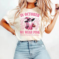 In October We Wear Pink Ghost Shirt, Halloween in October We Wear Pink, Breast Cancer Awareness Shirt, Pink Ribbon Shirt...