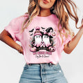 In October We Wear Pink Say Boo To Cancer T-Shirt - Breast Cancer Awareness Graphic Tee, Halloween Ghost Pumpkin Spooky...