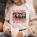 In October We Wear Pink Shirt, Bad Girls Halloween Characters Breast Cancer Awareness Breast Cancer Month Halloween...