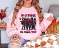 In October We Wear Pink Shirt, Halloween Movie Shirt, Pink Horror Characters, Spooky Season Shirt, Halloween Shirt,...