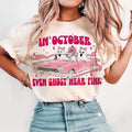 In October We Wear Pink Sweashirt, Breast Cancer Crewneck Shirt, Breast Cancer Awareness Hoodie , Cancer Support Shirt,...