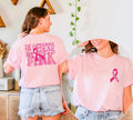 In October We Wear pink Shirt Breast Cancer Awareness Tshirt Pink Ribbon Front and Back Print Crewneck Cancer Support...