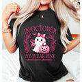 October We WearShirt Retro Breast Cancer Awareness Halloween Pink Ghost Breast Cancer Halloween T-Shirts, Hoodie, Sweatshirt