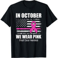 In October we Wear Pink Breast Cancer Awareness US Flag T-Shirt Made in USA Hoodie, Sweatshirt | GrindPrints.com