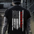 In Work We Trust USA Flag Back Side Printed T-shirt - Crewneck Sweatshirt