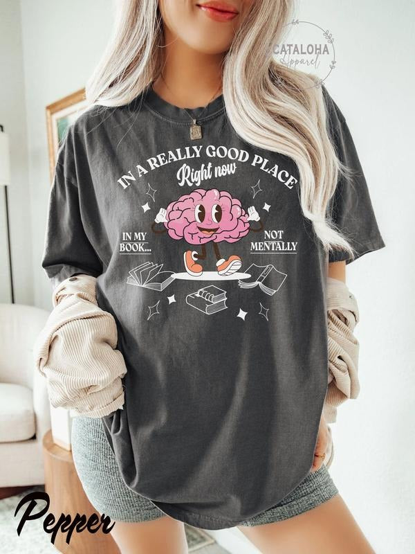 In a really good place, I'd rather be reading shirt, Born To Read Bookish TShirt, Funny Reader Book Addict, bookish...