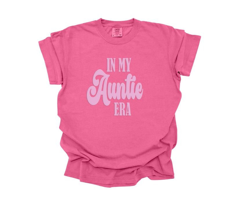 In my Auntie Era Puff Comfort Colors Tee - In my era design T-shirt Embossed Comfortable Top Hoodie, Sweatshirt