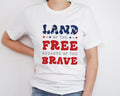 Independence Day Shirt, Brave Because of the Free Land Printed T-Shirt, 4th July USA Retro Crewneck Tee Tops, Memorial...
