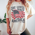 Independence Day Shirt, Christian Shirt, 4th of July Shirt, She Loves Jesus And America Too Shirt, America Retro Shirt,...