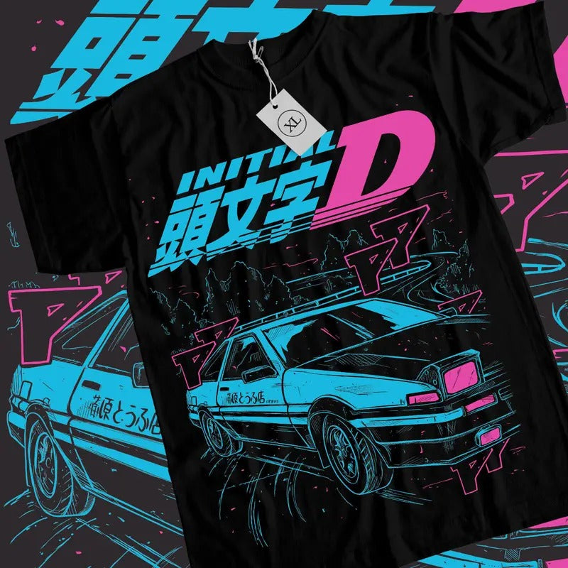 Initial D Itsuki Fujiwara S 4XL Anime Manga Movie Black Shirt S 4XL T-Shirts, Hoodie, Sweatshirt