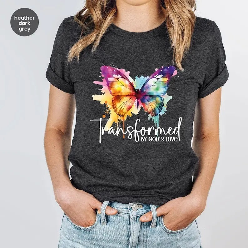 Inspirational T-Shirt, Chris.tian Gifts, Butterfly Tshirt Hoodie, Sweatshirt | GrindPrints.com