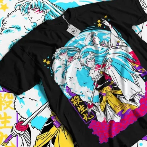 Inuyasha Sesshomaru T-shirt Red Moon Inu Yasha Kawaii Girl Gift Shirt All Size Hoodie, Sweatshirt | GrindPrints.com