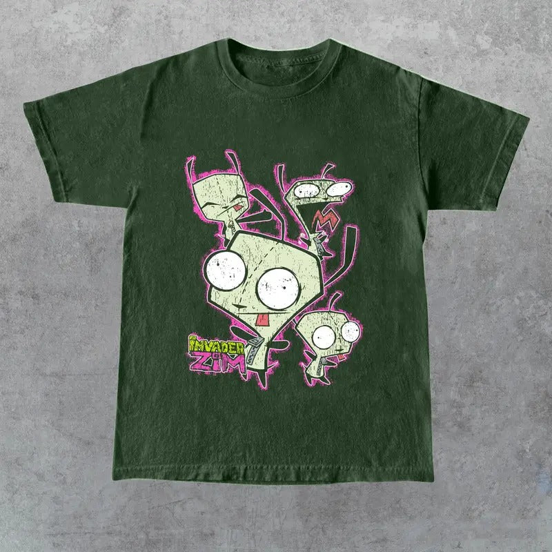Invader Zim GIR Distressed Collage T-Shirt, Gift for Her, Gift for Him, Gift for Friend Hoodie, Sweatshirt | GrindPrints.com
