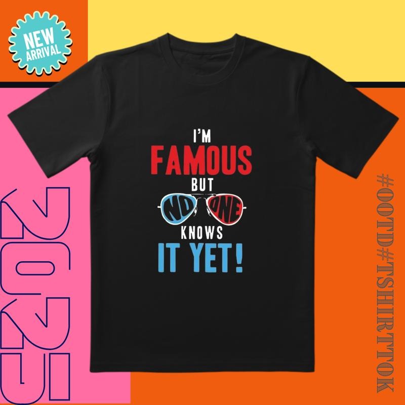 'Invisible Celebrity' Orange Blue Contrast 'I'M Famous' Social Media T-Shirts, Hoodie, Sweatshirt