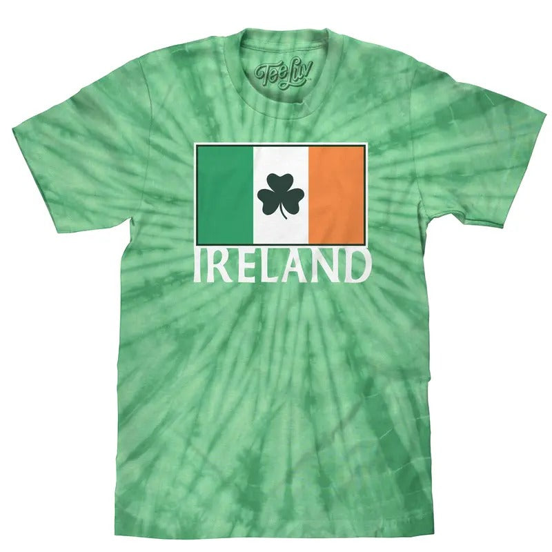 Ireland Shamrock Flag Tie Dye T-Shirt - Spider Kelly Hoodie, Sweatshirt | GrindPrints.com