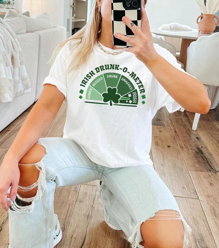 Irish Drunk O Meter Tshirtfunny St Patricks Day Shirtirish Lovers And St Paddys Day90's Y2k Shirtsst Patricks Day Pub...